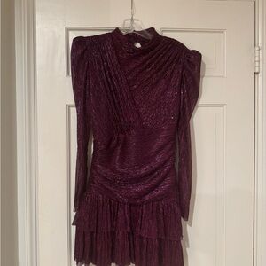 Sparkly Purple Long Sleeve Dress